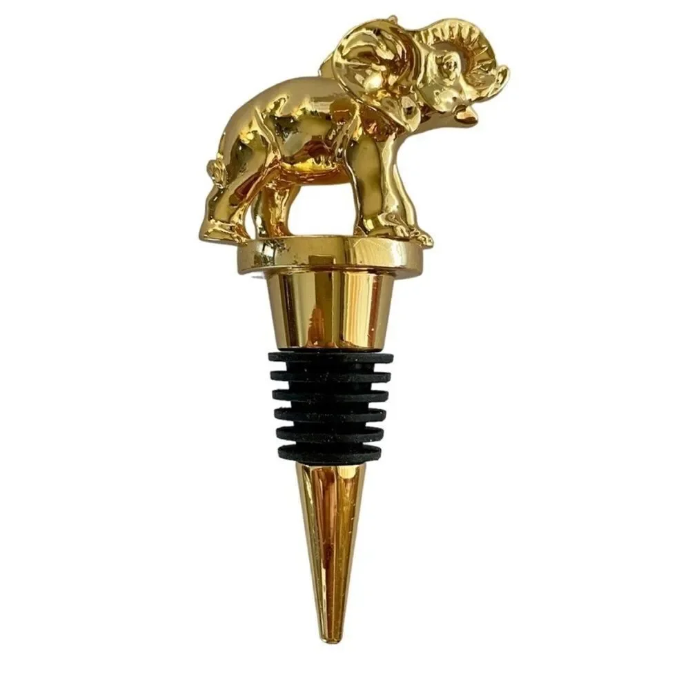 Lilly Pulitzer Gold Elephant Bottle Stopper New